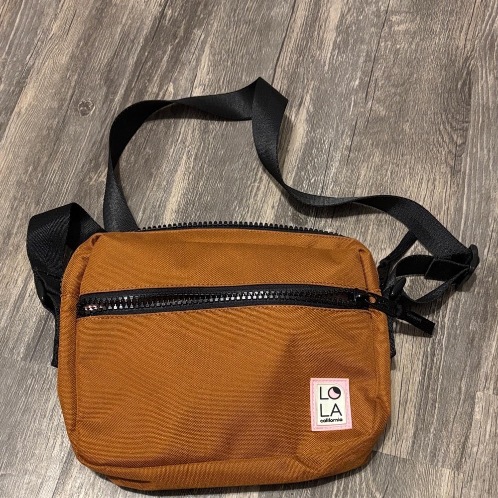 LOLA Tan Belt Bag with Black Accents